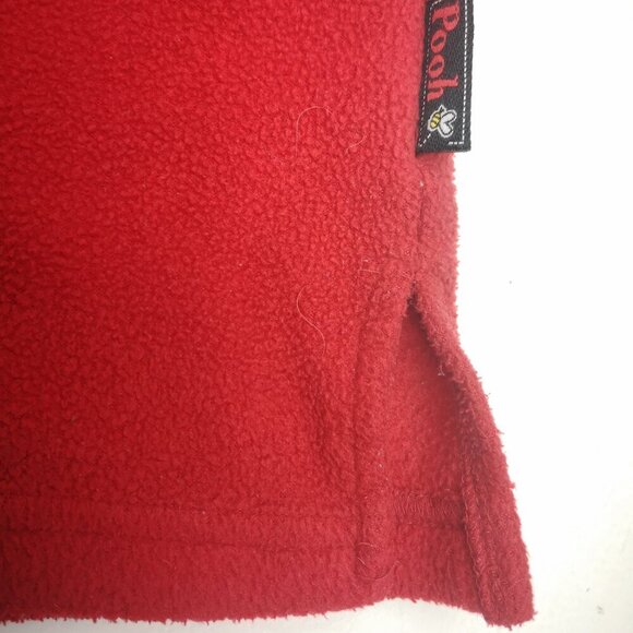 Disney Pooh Ladies Size Large Red V-neck Fleece Lounger with Hood - Picture 8 of 12
